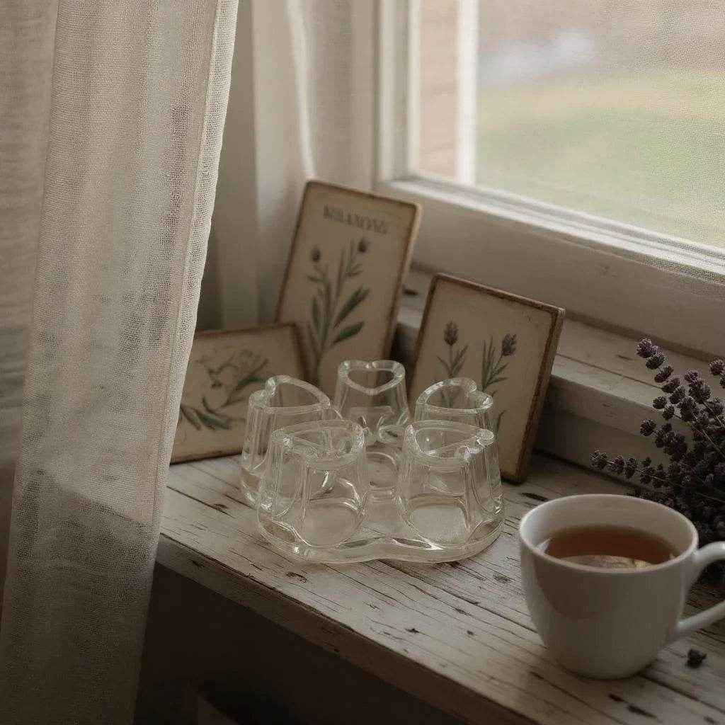 Suporte para Vela de Vidro Coração - Alidolado