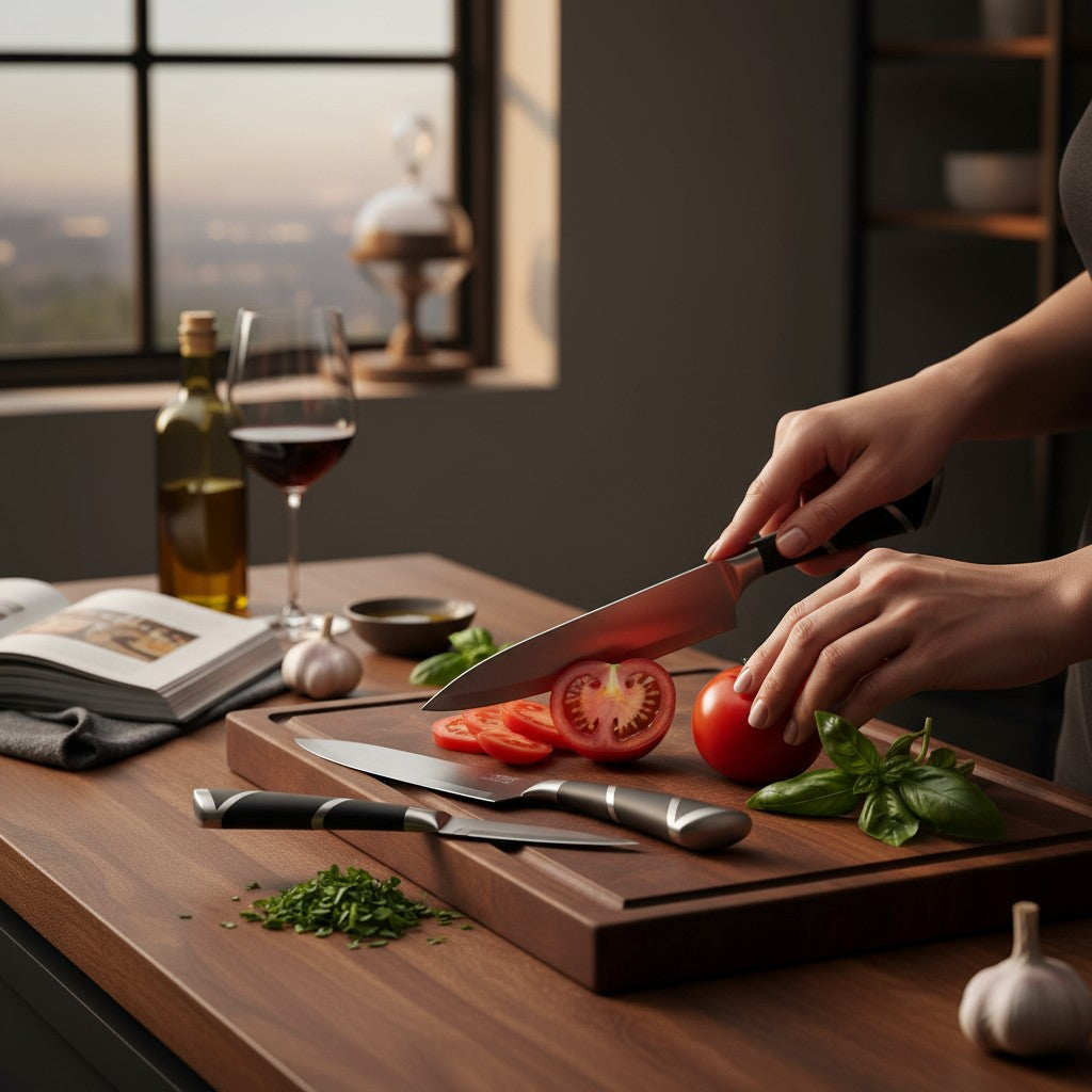 Faqueiro Profissional Cabo Preto Decorado Giratório Alidolado