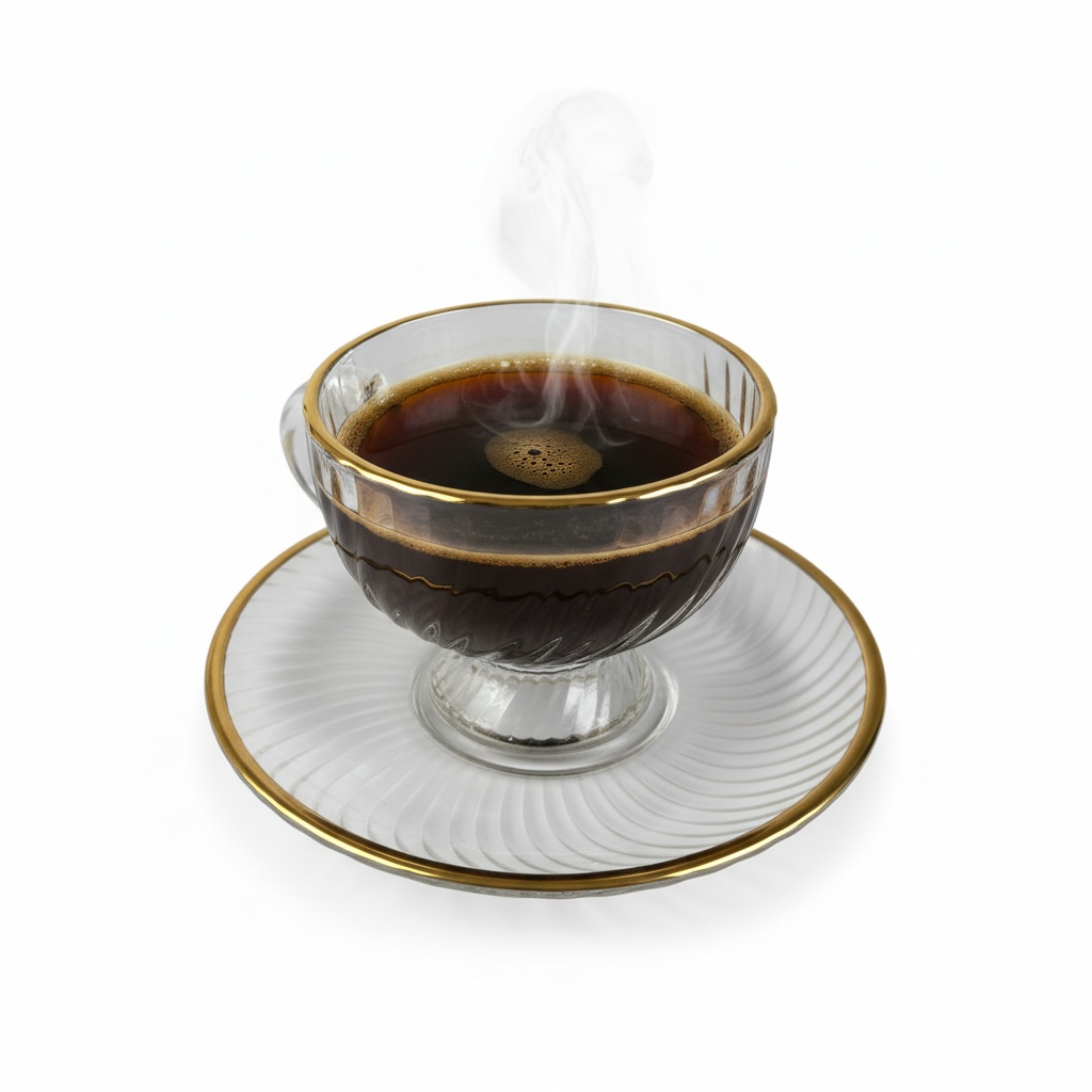 Xícara de Café Vidro Dourado 230ml