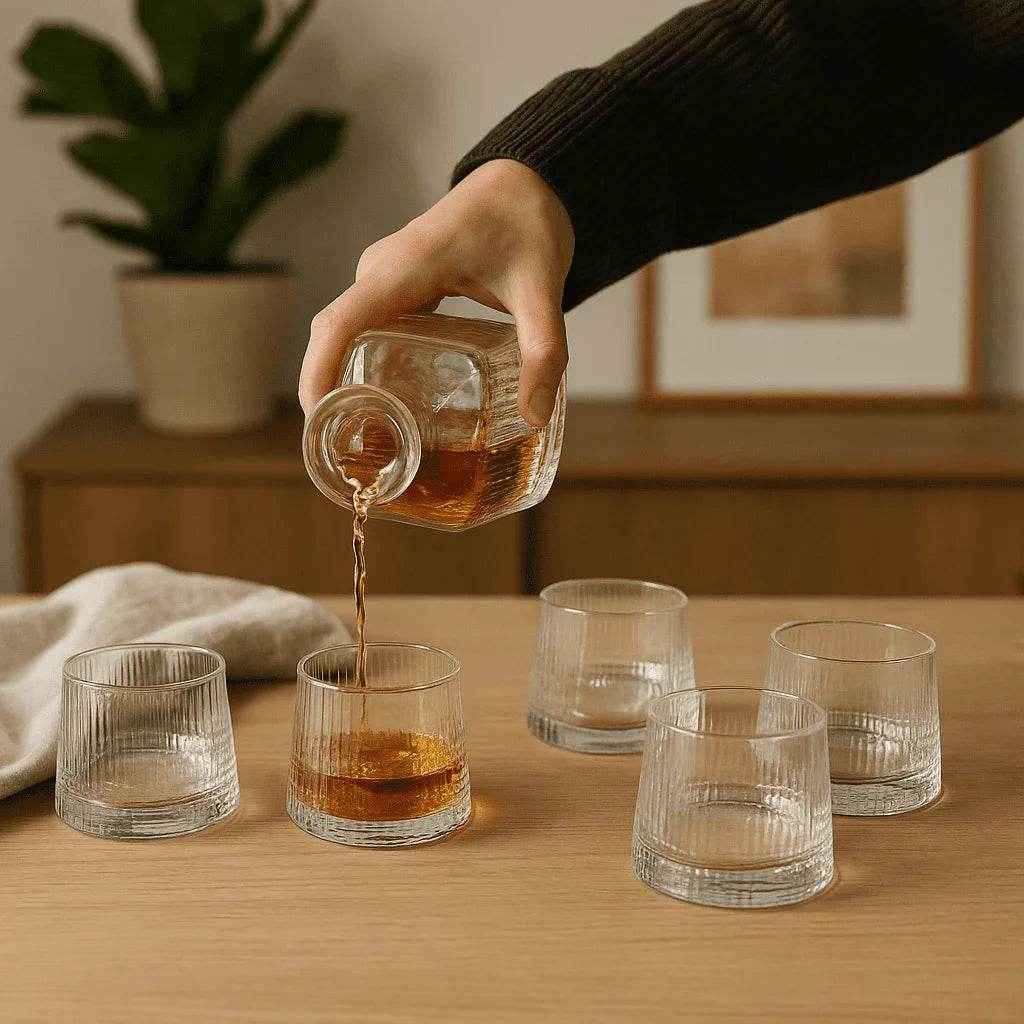 Conjunto de Copos Vidro Giratório 170ml 6 Peças Alidolado