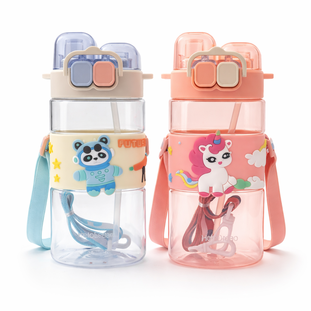 Garrafa Infantil de Água Adventures com Canudo e Alça