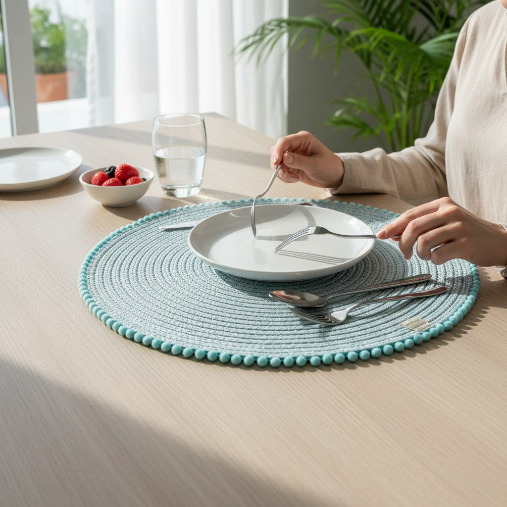 Jogo Americano Fio de Algodão Textura Natural Alidolado