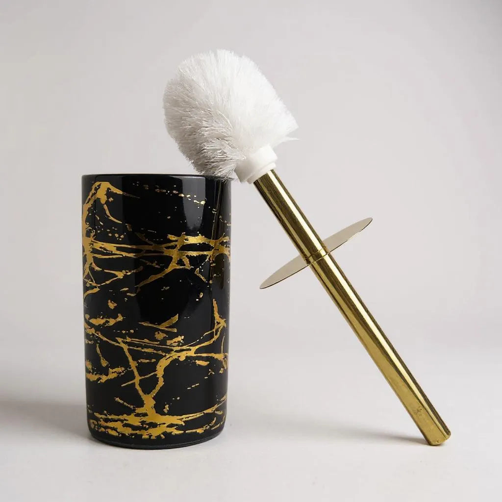 Kit de Limpeza Cerâmica Preto com Dourado Alidolado