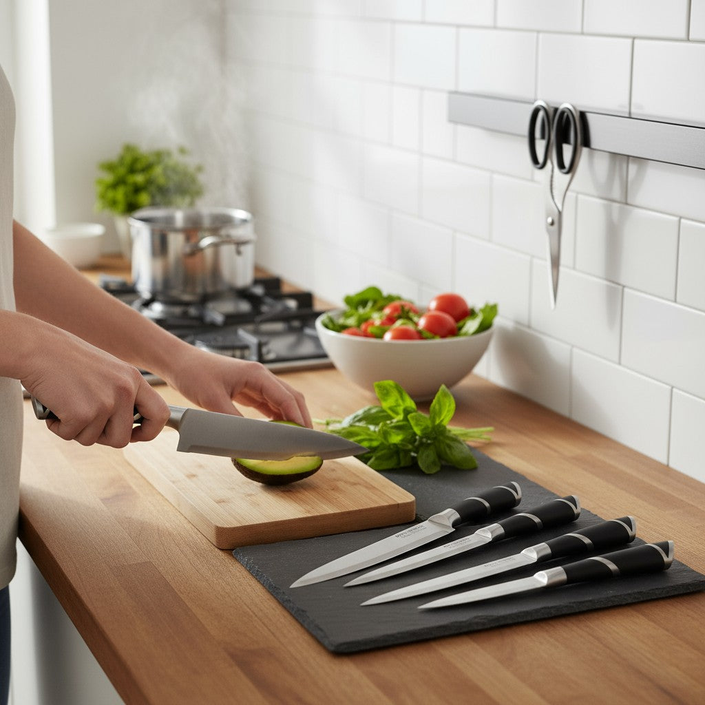 Faqueiro Profissional Cabo Preto Decorado Giratório Alidolado