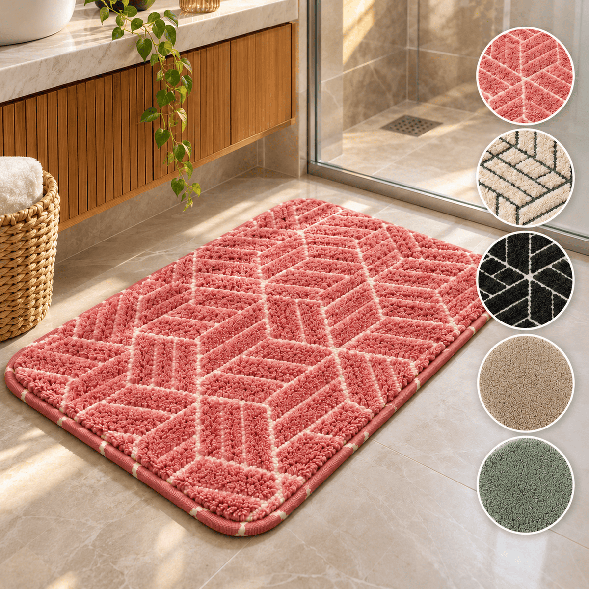 Tapete de Banheiro 40x60cm Antiderrapante Absorvente Macio Super Confortável Decorativo
