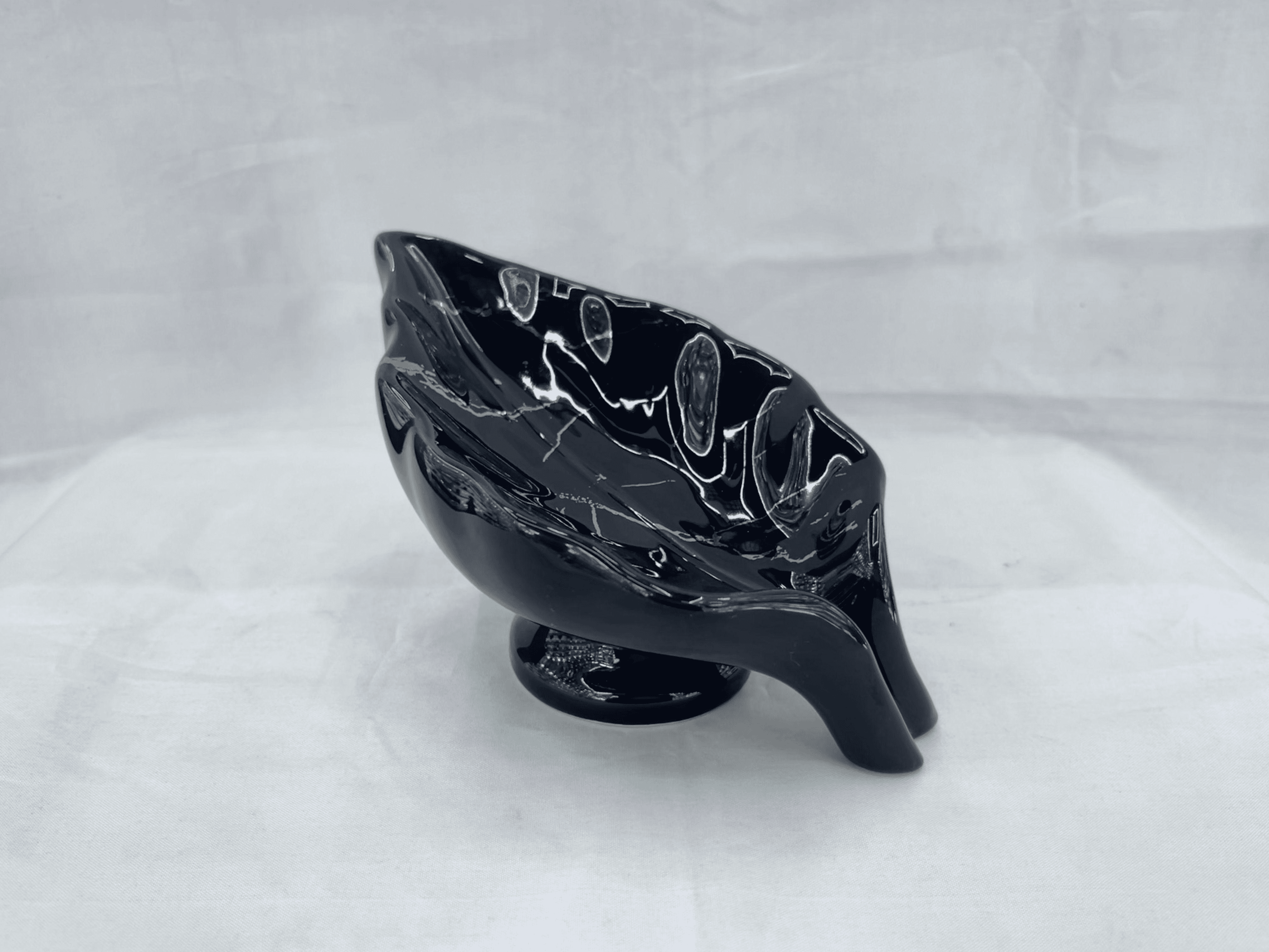 Porta-Sabonete de Cerâmica com Detalhes Marmorizados