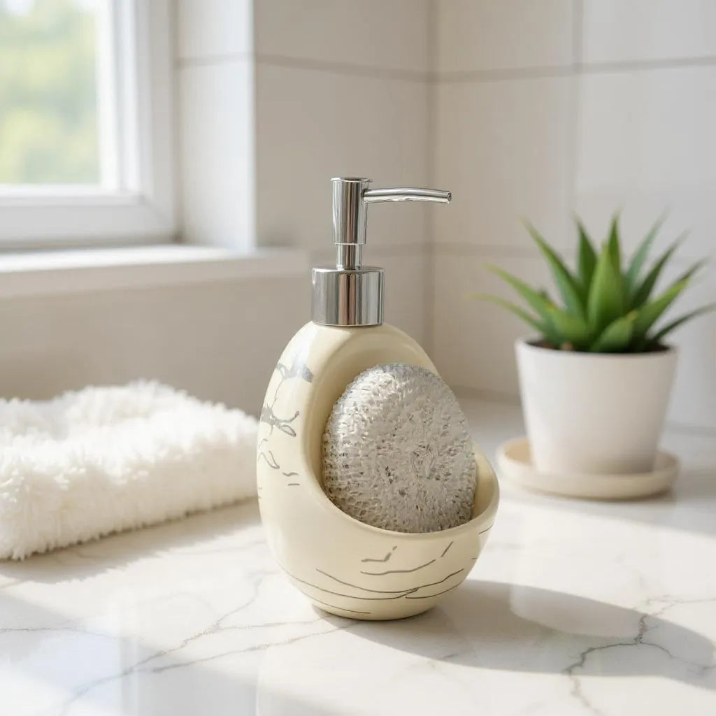 Dispenser de Sabonete em Cerâmica Elegante Alidolado