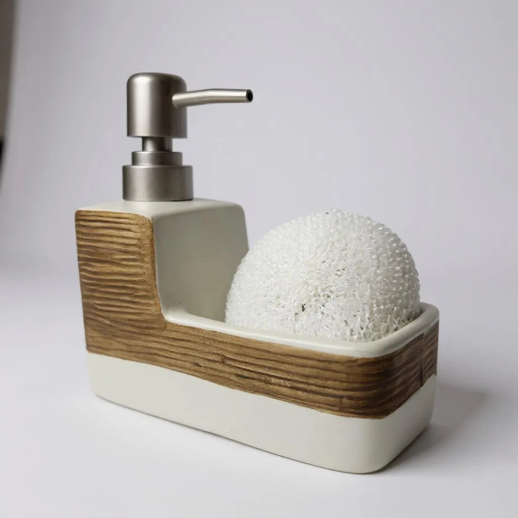 Dispenser de Sabonete Cerâmica Marrom Elegance Alidolado