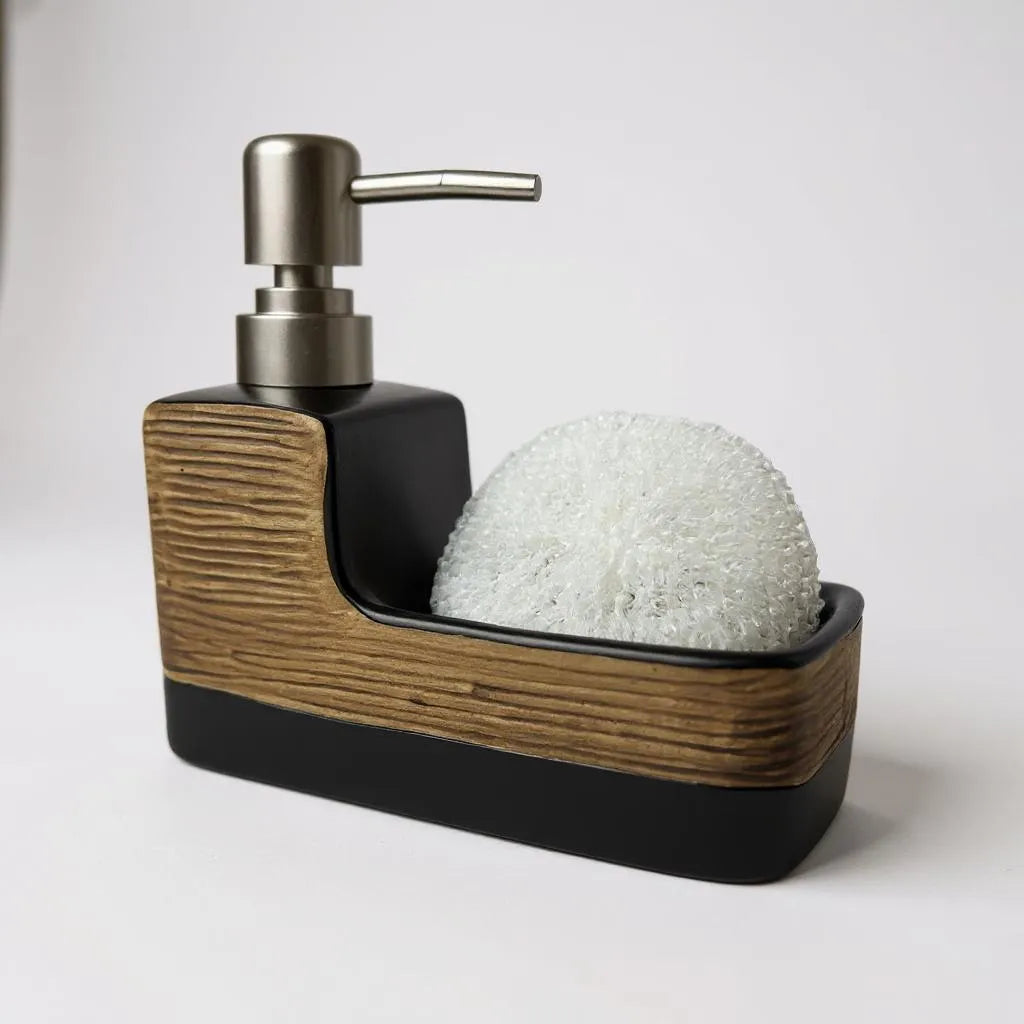 Dispenser de Sabonete Cerâmica Marrom Elegance Alidolado