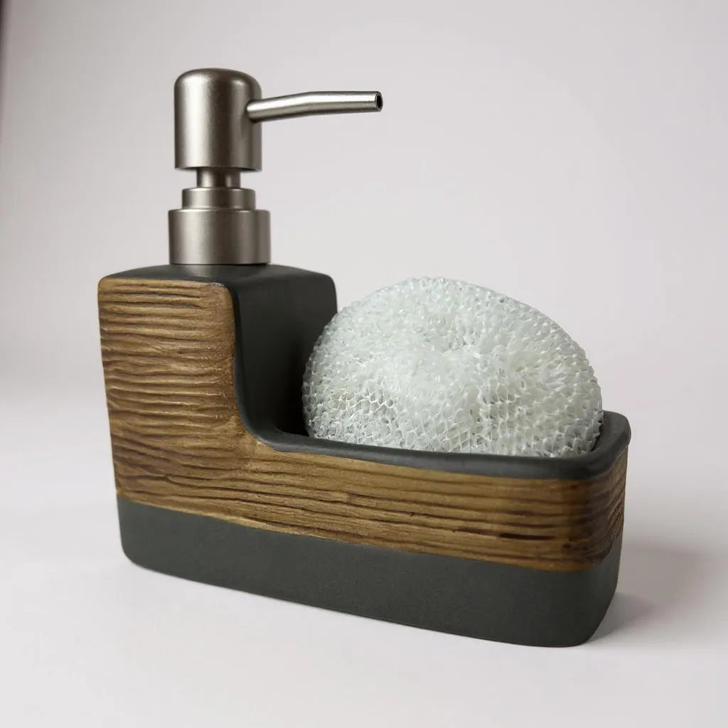 Dispenser de Sabonete Cerâmica Marrom Elegance Alidolado