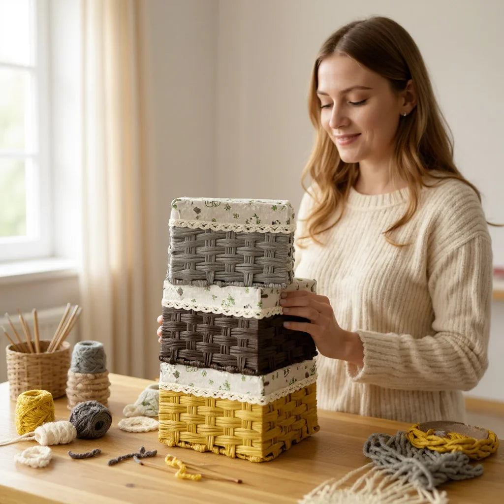 Cesto Organizador com Forro Floral [COMPRE 1 LEVE 2]
