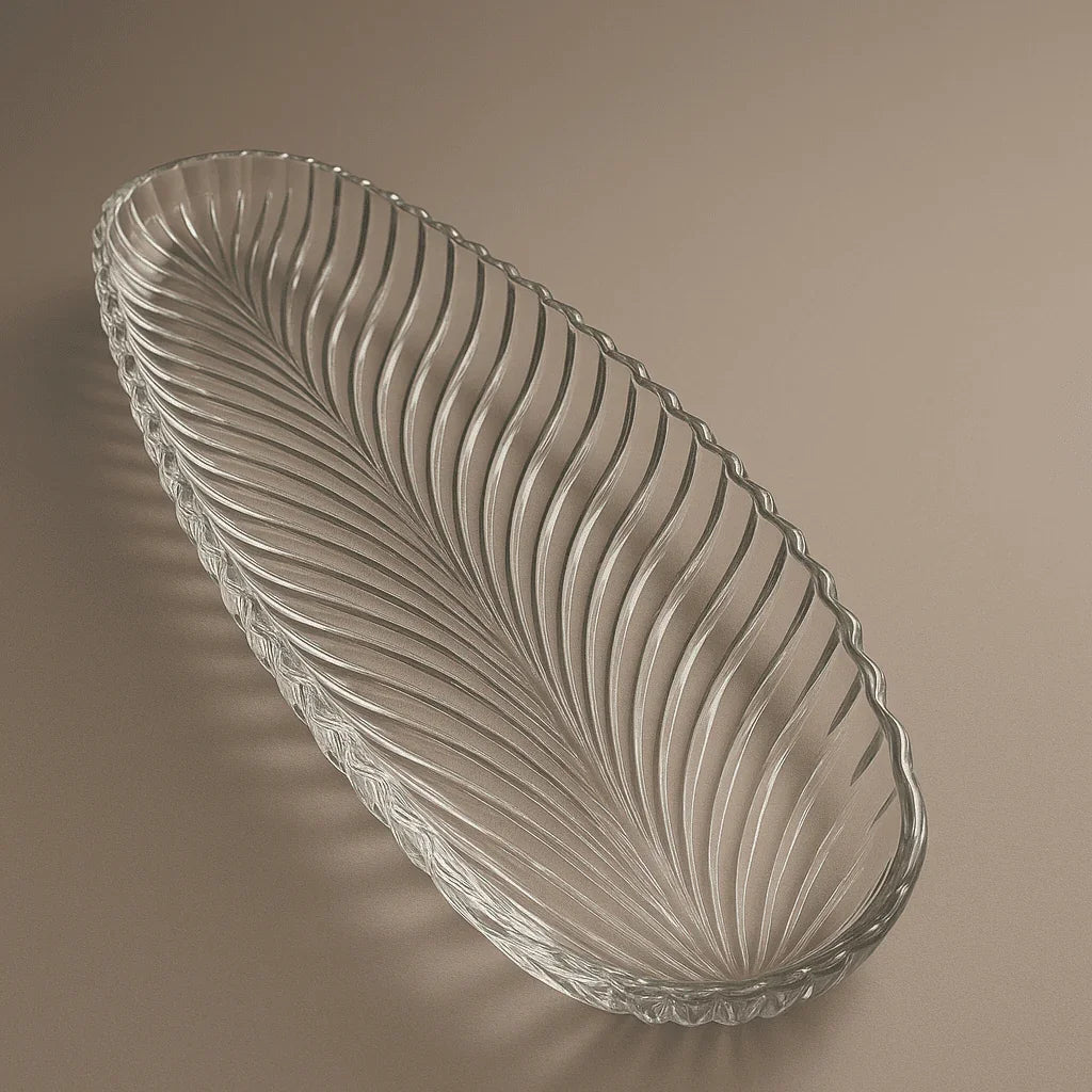 Bandeja de Vidro Oval Decorativa alidolado