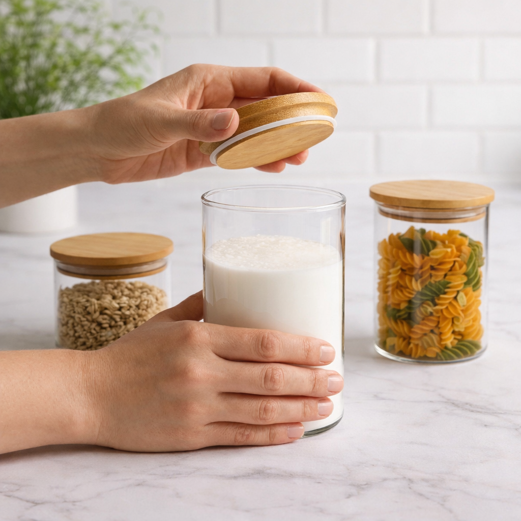 Conjunto de Potes Herméticos Tampa de Bambu 3 Peças Alidolado