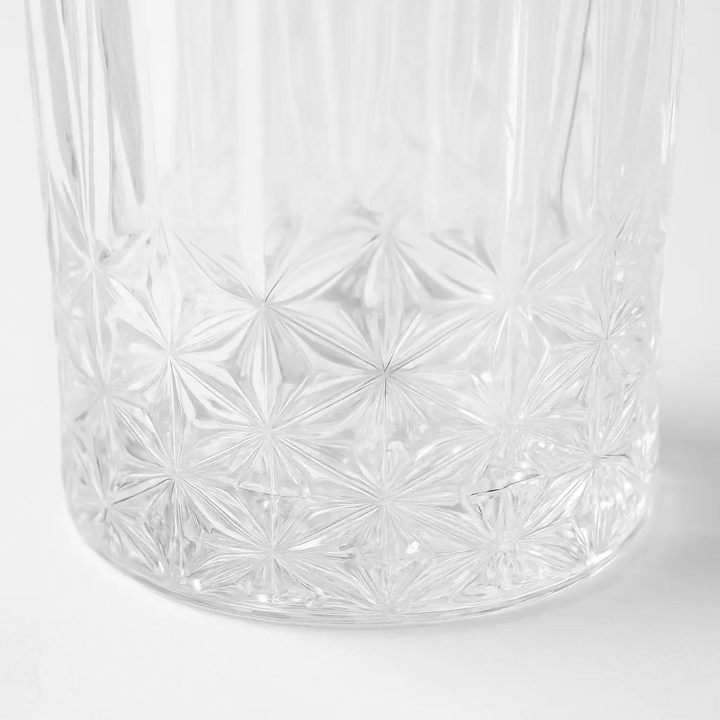 Conjunto de 6 Copos Alto de Vidro 370ml com Detalhe na Base Alidolado