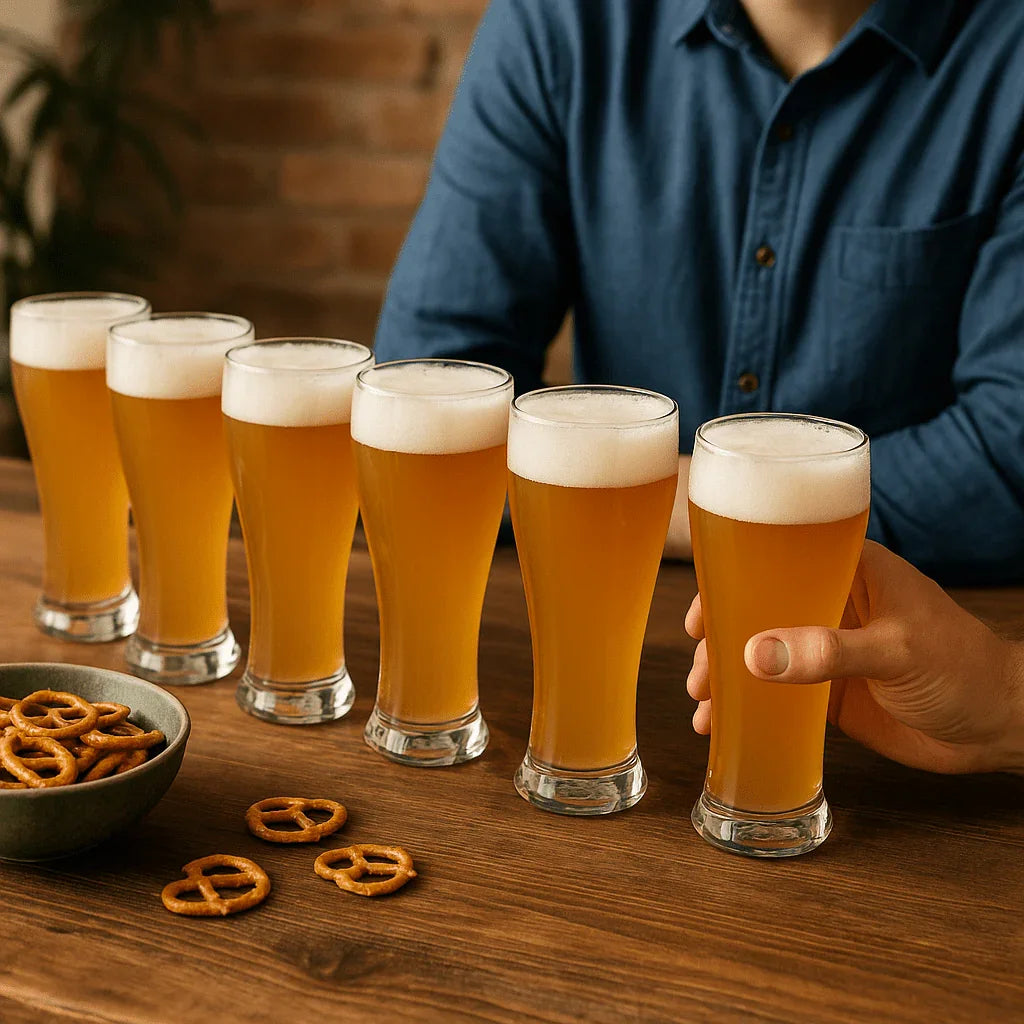 Conjunto de 6 Copos de Vidro Estilo Pilsner 460ml alidolado