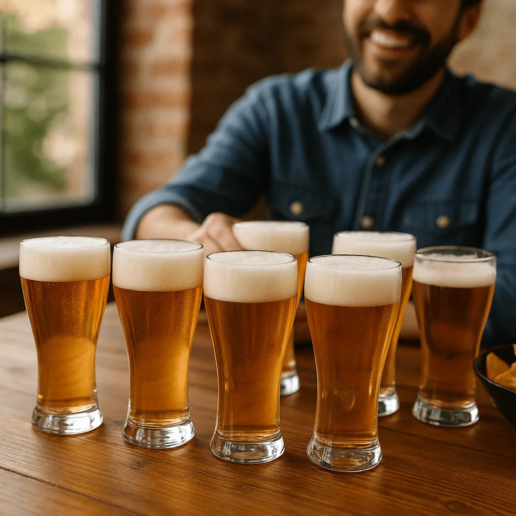 Conjunto de 6 Copos de Vidro Estilo Pilsner 460ml alidolado
