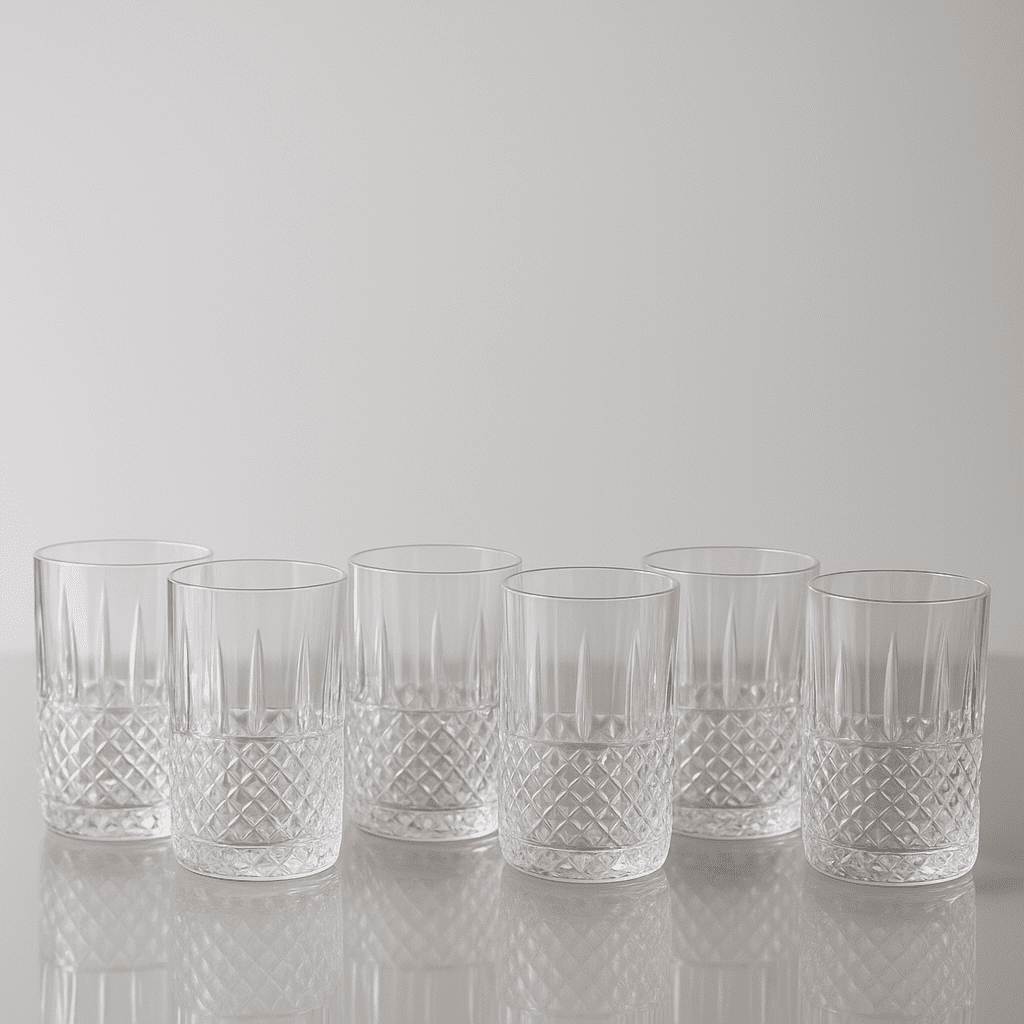 Conjunto de 6 Copos de Vidro 390ml alidolado
