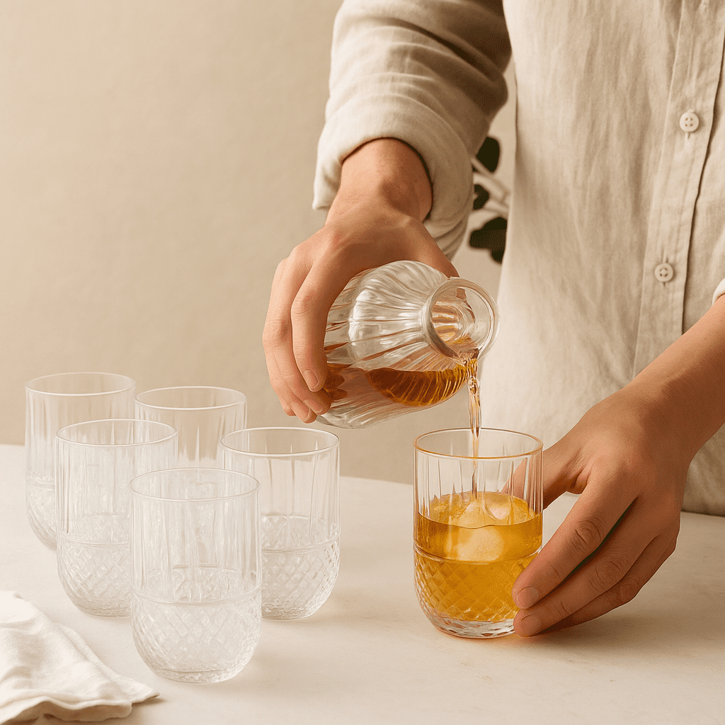 Conjunto de 6 Copos de Vidro 390ml alidolado
