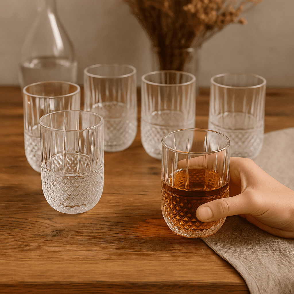 Conjunto de 6 Copos de Vidro 390ml alidolado