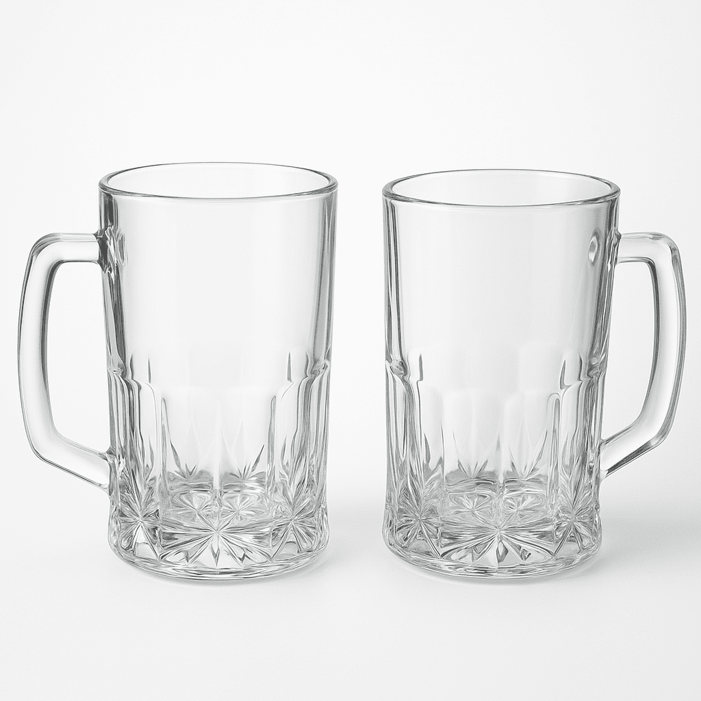 Conjunto de 2 Copos de Vidro com Alça 530ml alidolado