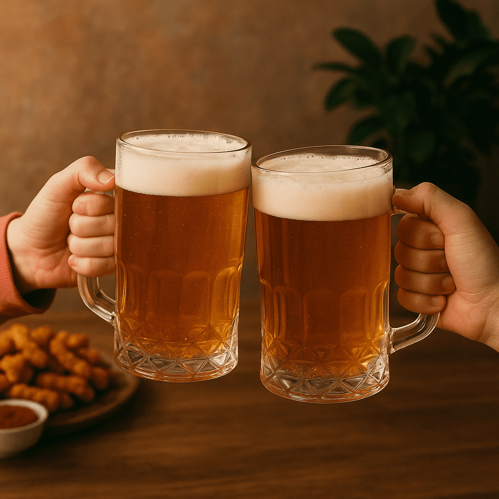 Conjunto de 2 Copos de Vidro com Alça 530ml alidolado