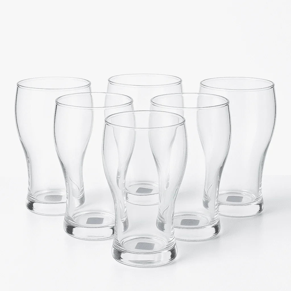 Copo Tradicional de Vidro 540ml com Design Curvado - 6 peças alidolado