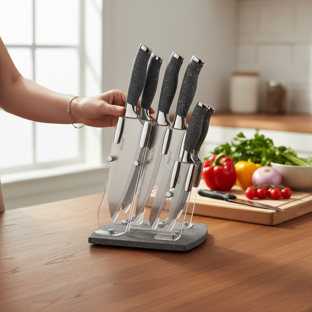 Faqueiro Profissional com Suporte Contemporâneo Alidolado