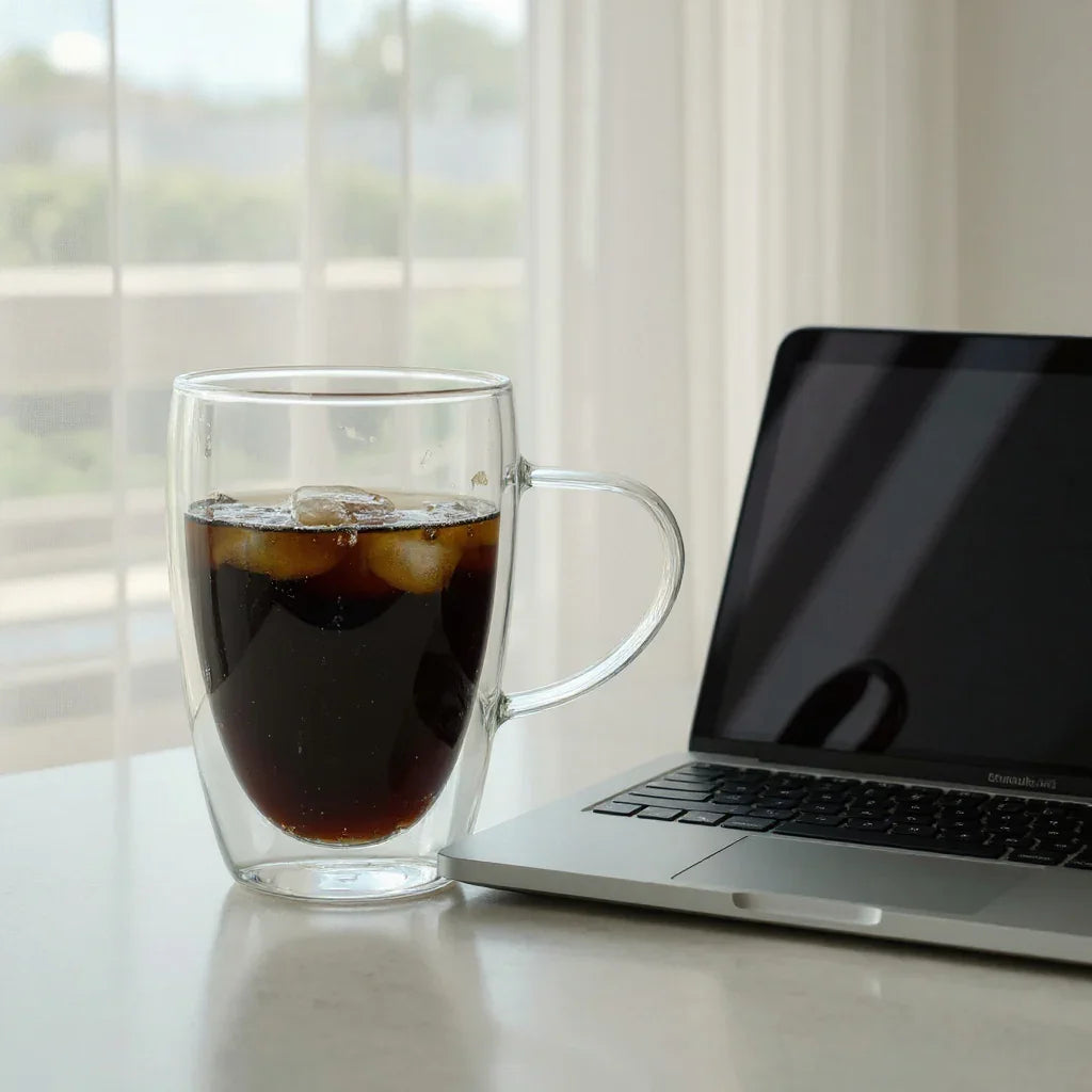 Caneca de Vidro Transparente com Alça