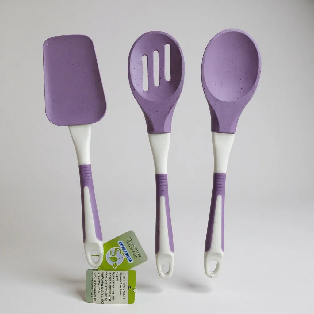 Conjunto de 3 Utensílios de Silicone para Cozinha