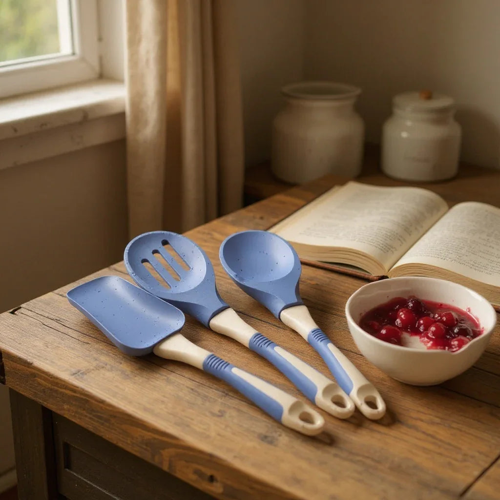 Conjunto de 3 Utensílios de Silicone para Cozinha