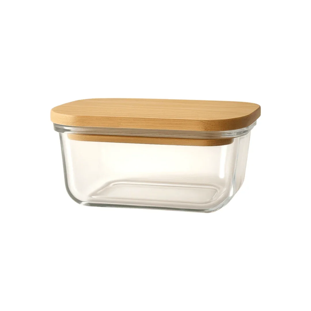 Pote Hermético com Tampa de Bambu - 350ML alidolado