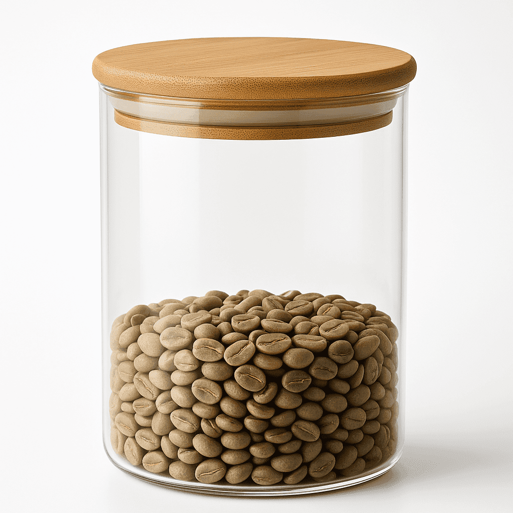 Pote de Vidro Redondo com Tampa de Bambu 1050ml alidolado