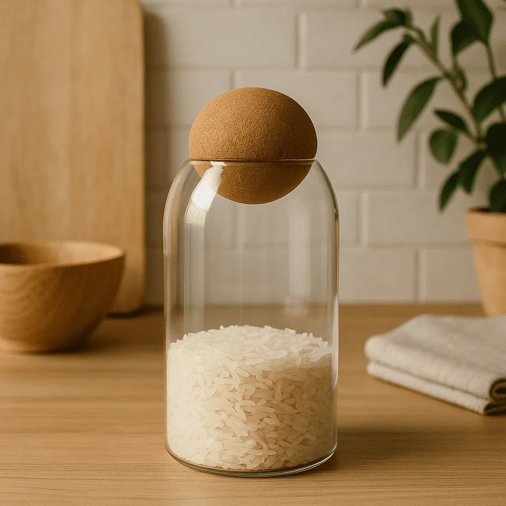 Pote de Vidro com Tampa de Cortiça – 1000ml alidolado