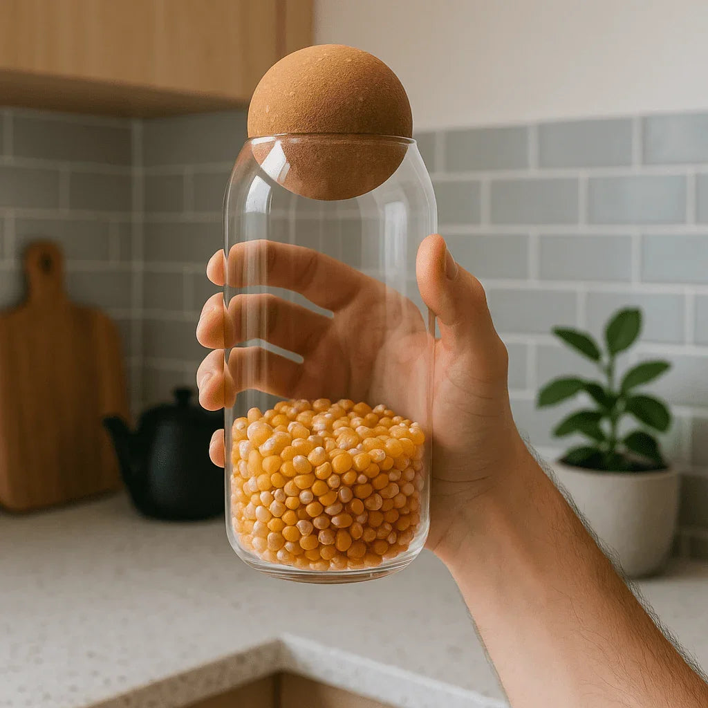 Pote de Vidro com Tampa de Cortiça – 1200ml alidolado