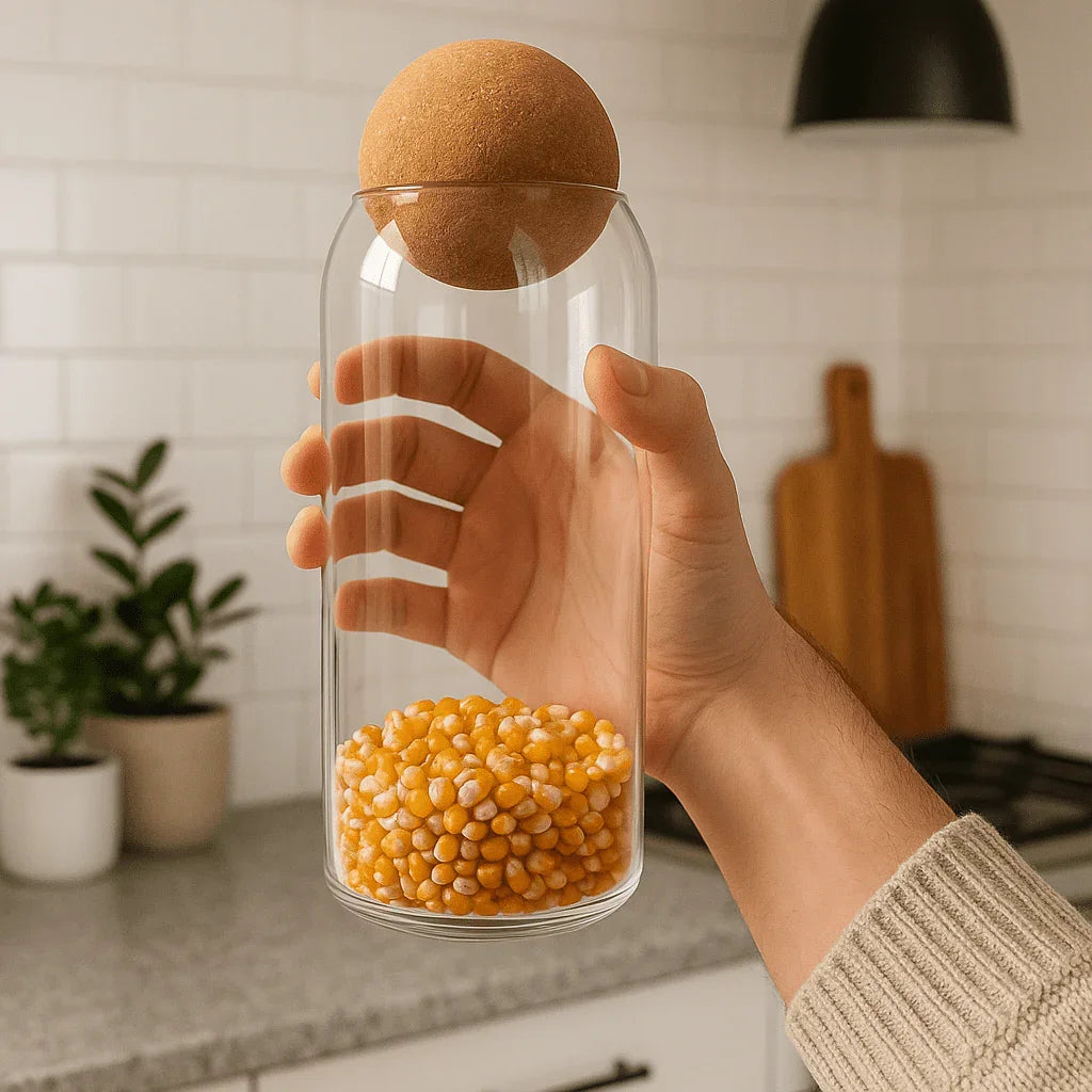 Pote de Vidro com Tampa de Cortiça – 1200ml alidolado