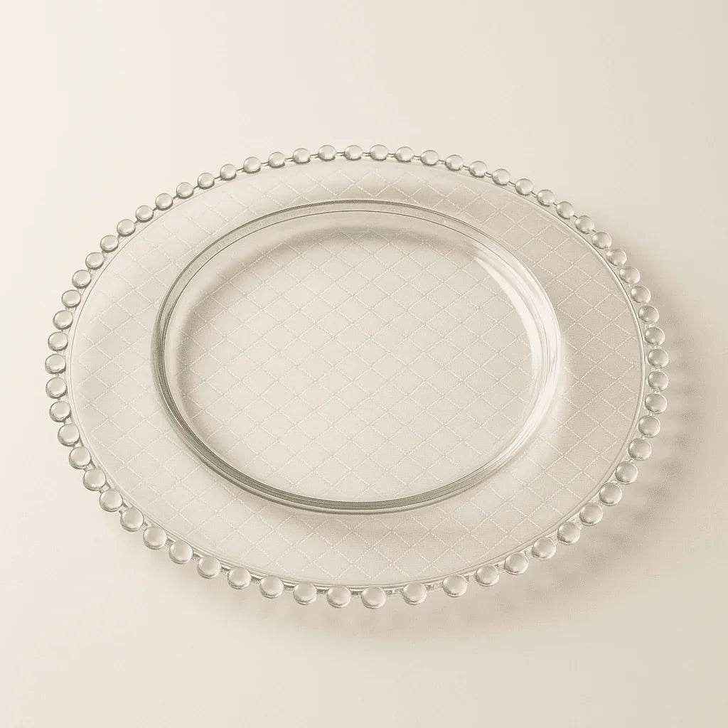 Prato de Cristal Decorativo com Borda em Bolhas Alidolado - Alidolado