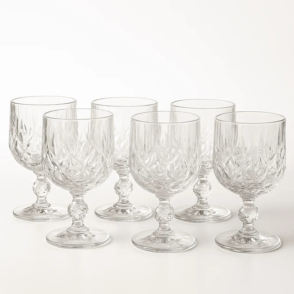 Taça de Vidro 300ml com Design Elegante - 6 peças alidolado