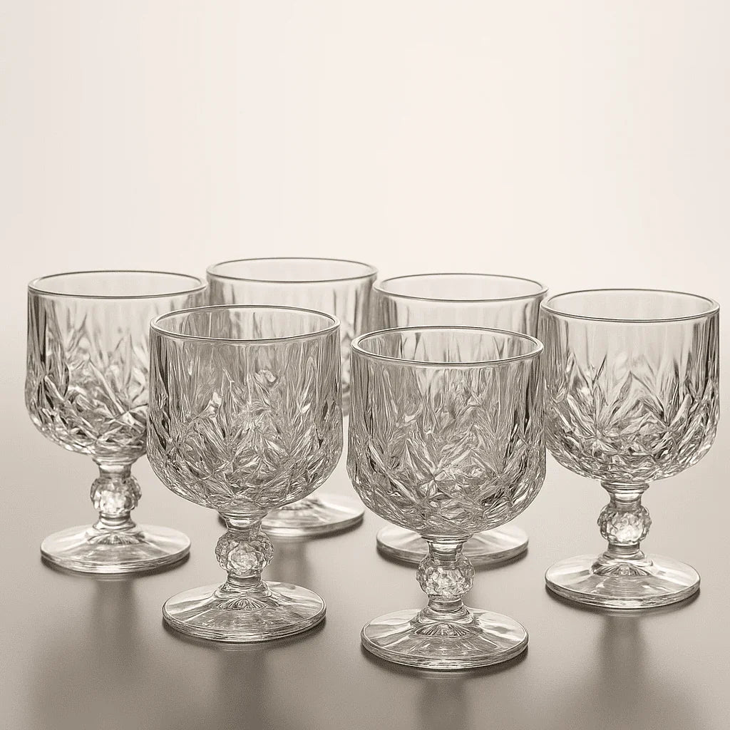 Taça de Vidro 300ml com Design Elegante - 6 peças alidolado