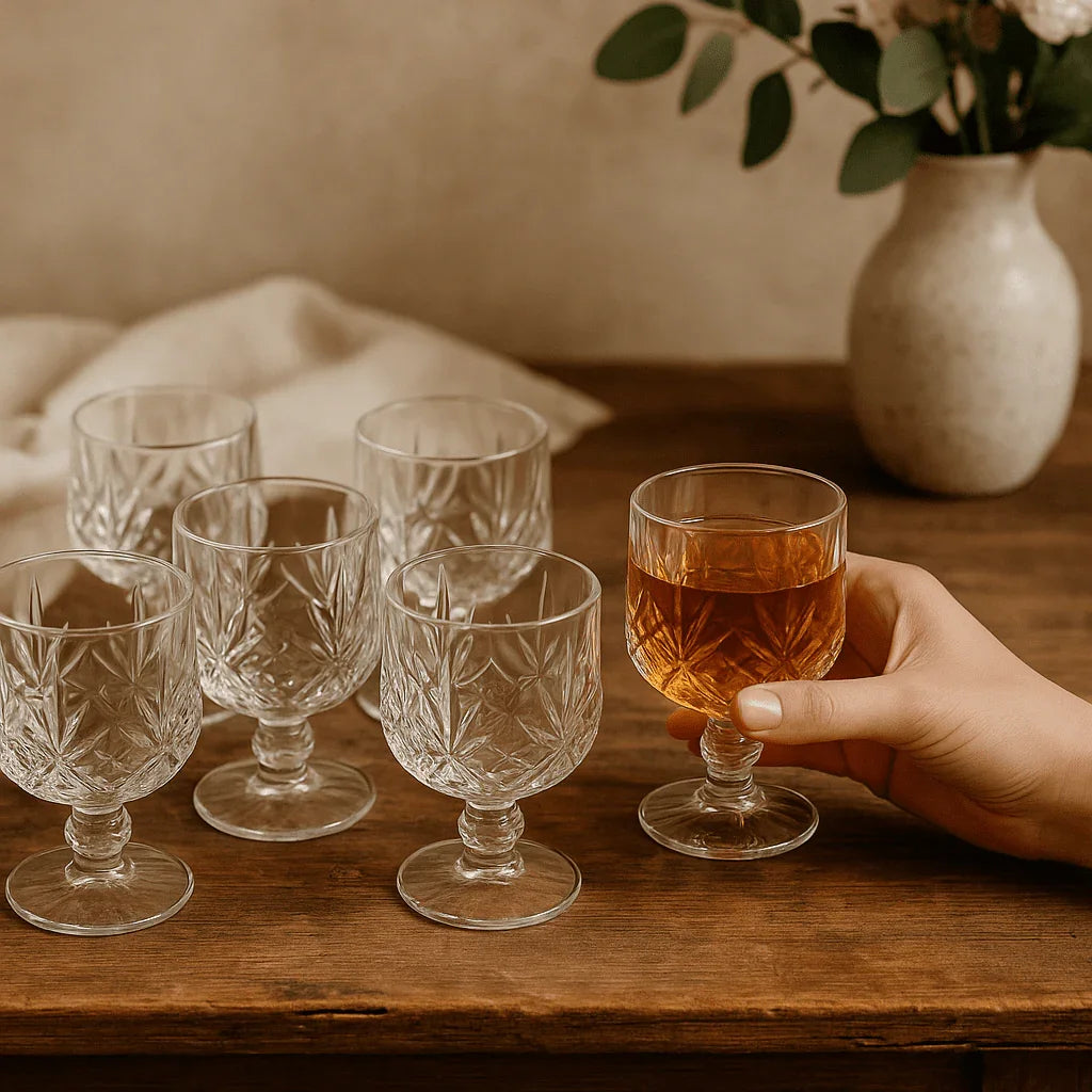 Taça de Vidro 300ml com Design Elegante - 6 peças alidolado