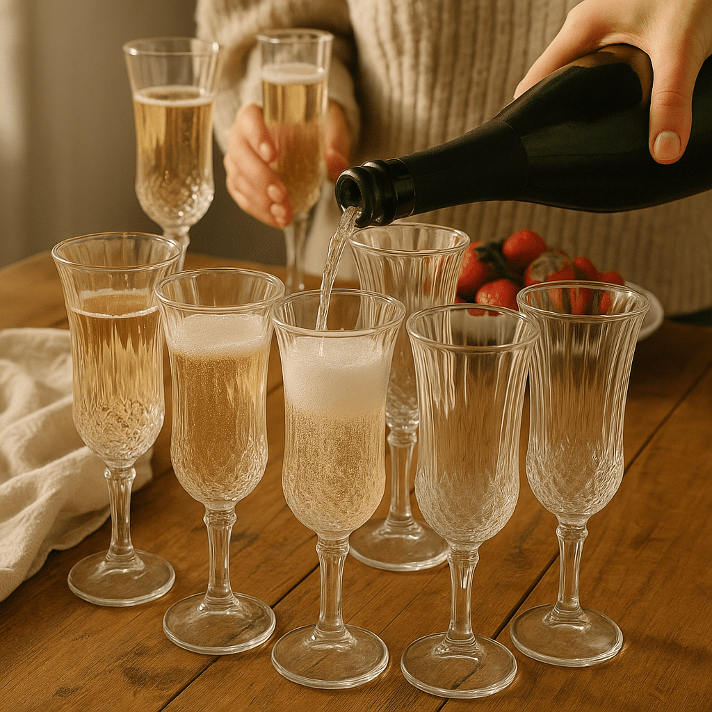 Taça de Vidro Elegante com Base Trabalhada - 6 Peças alidolado