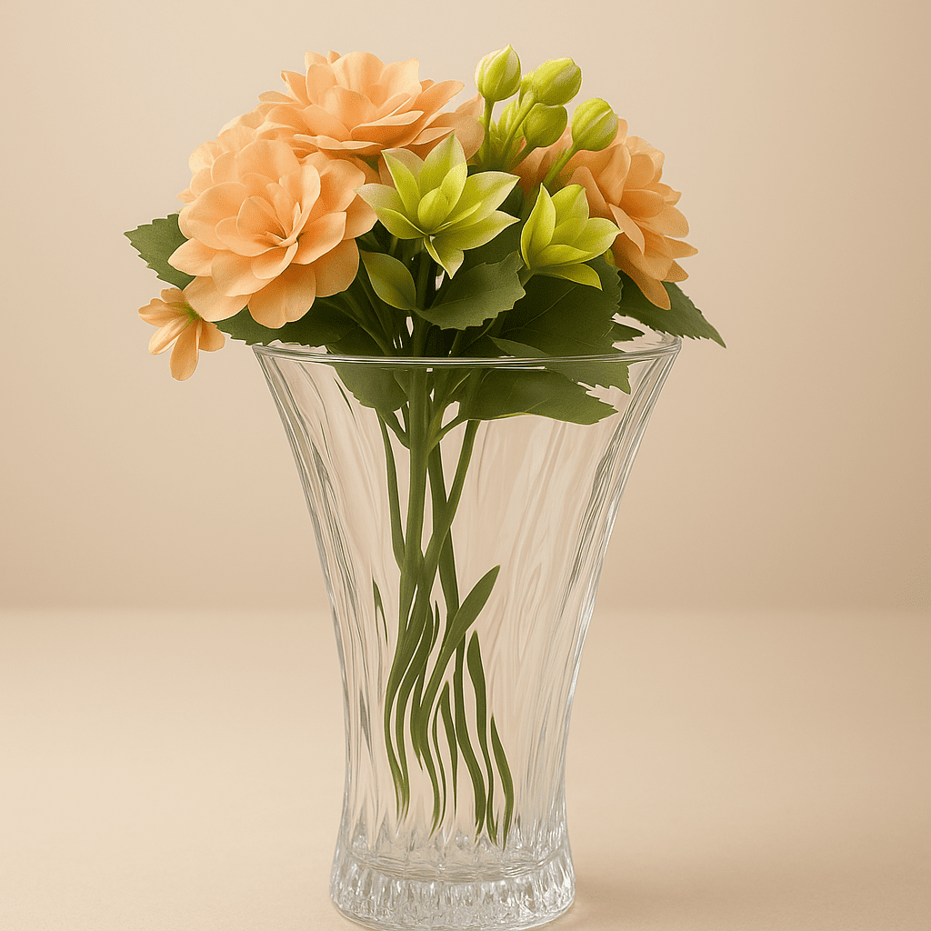 Vaso de Vidro Decorativo 12,5x23cm alidolado