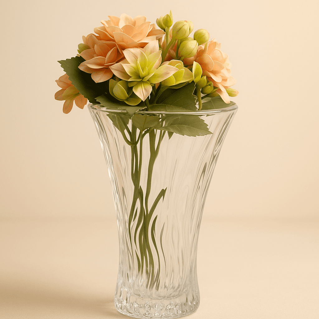 Vaso de Vidro Decorativo 12,5x23cm alidolado