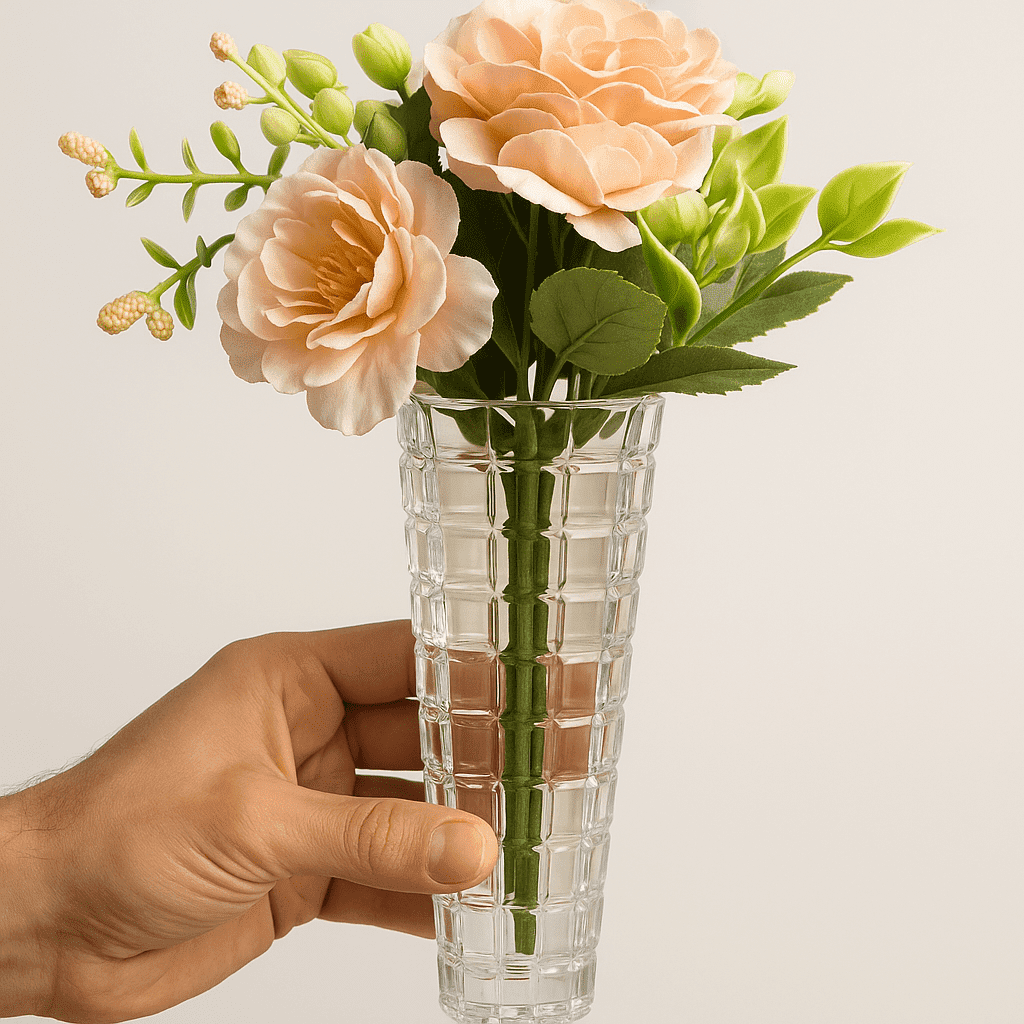 Vaso de Vidro Decorativo alidolado