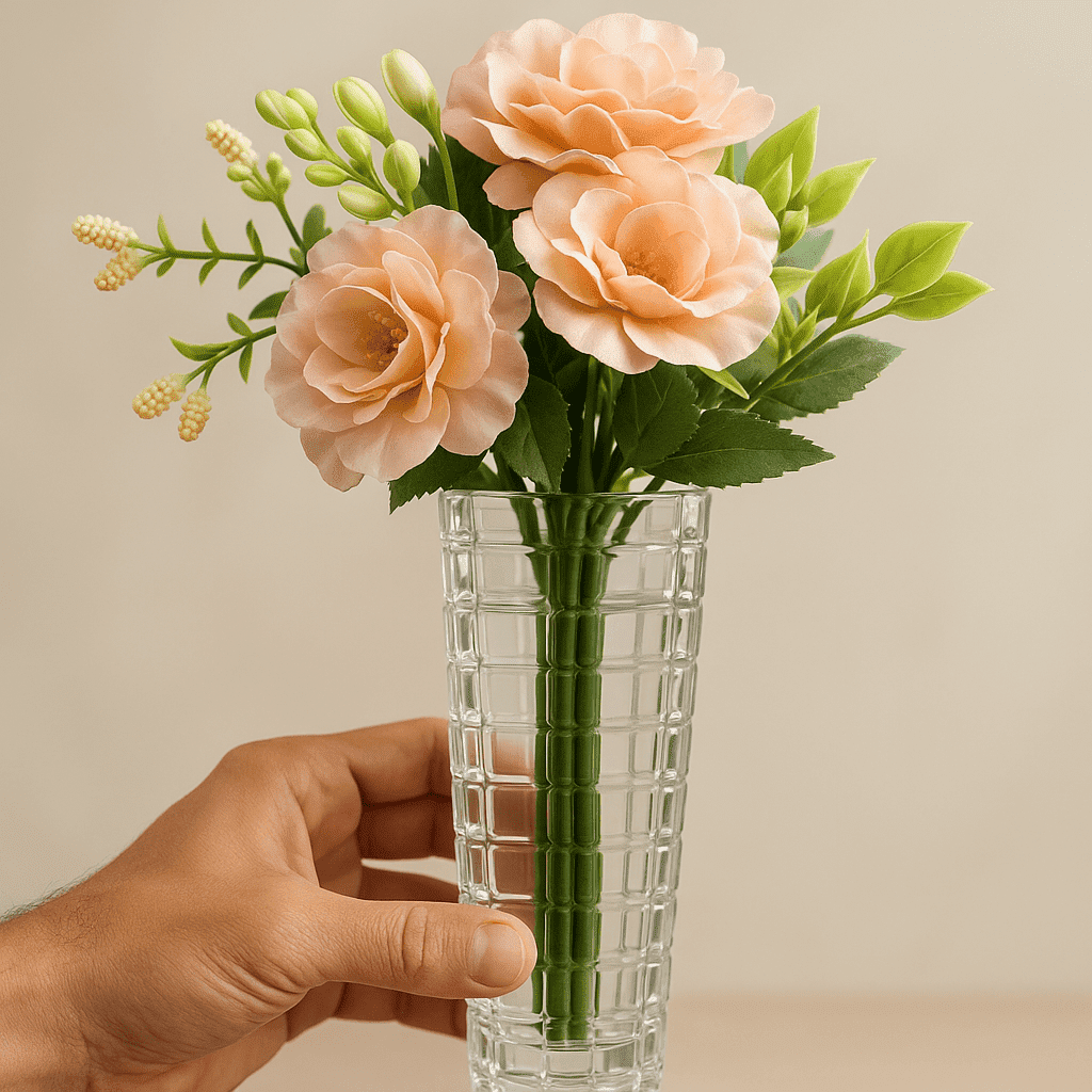 Vaso de Vidro Decorativo alidolado