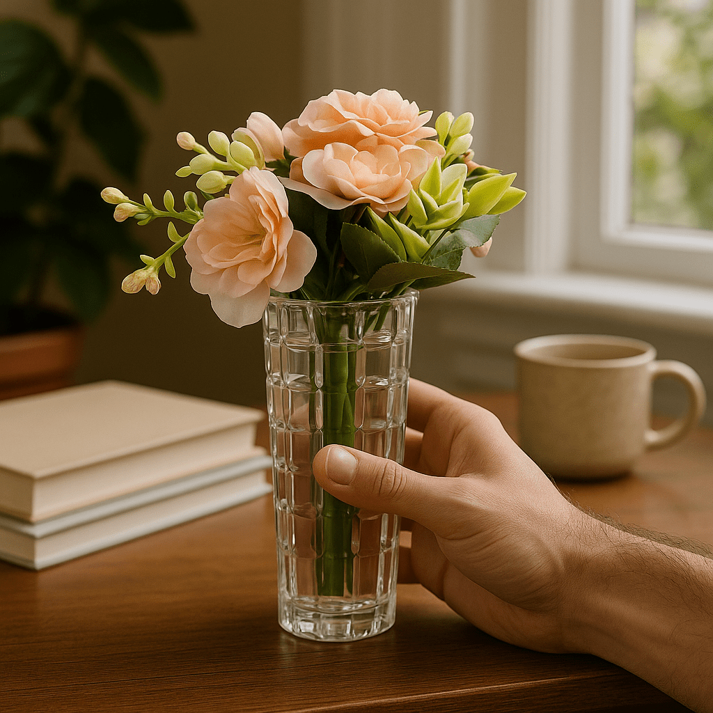 Vaso de Vidro Decorativo alidolado