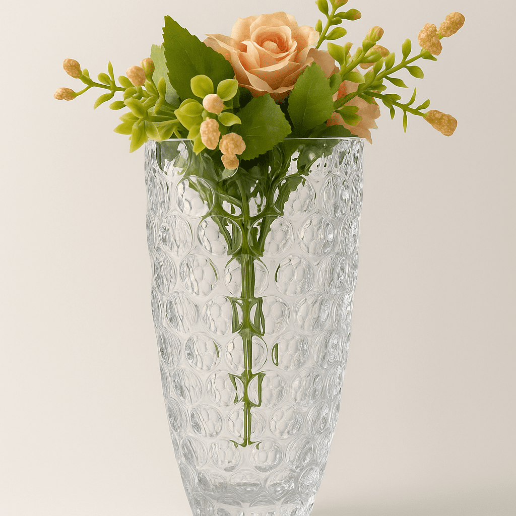 Vaso de Vidro com Textura Decorativa alidolado