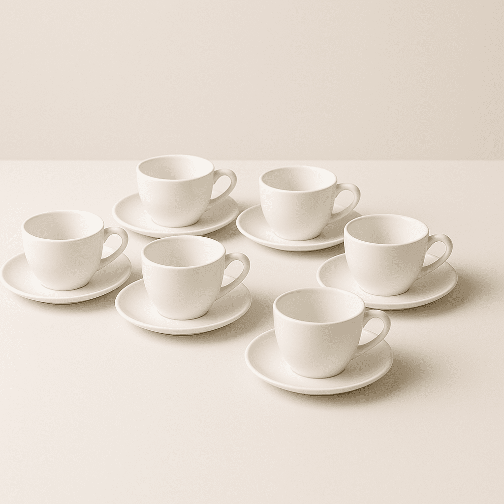 Xícaras de Café com Pires 12 Peças alidolado