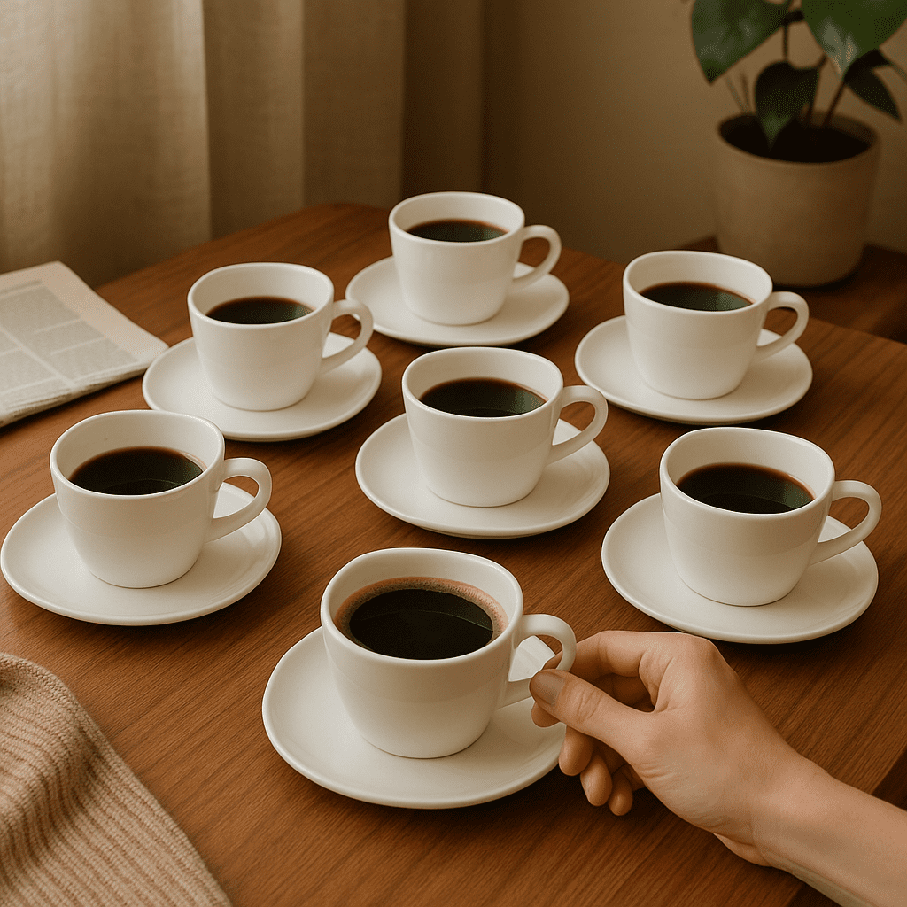 Xícaras de Café com Pires 12 Peças alidolado