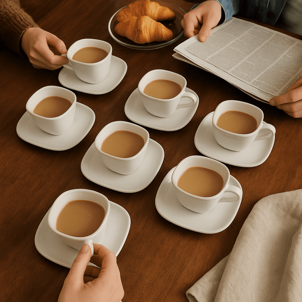 Xícaras de Café com Pires 12 Peças alidolado