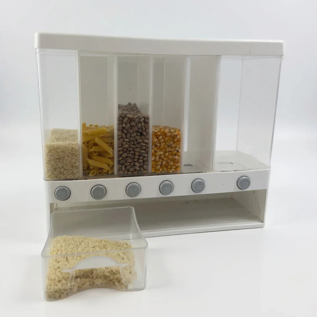 Dispenser Multifuncional para Grãos e Cereais com 6 Compartimentos